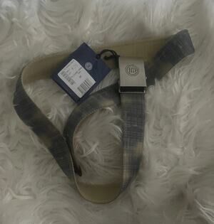 NWT Serge Blanco Web Belt Cotton Canvas Webbed Blue